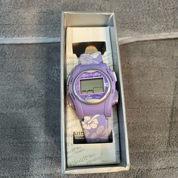 Global VibraLITE MINI | Accessories | Global Vibralite Mini Vibrating Watch  With Purple Flower Band | Poshmark